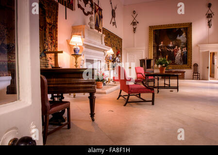 Interior at Firle Place near Lewes East Sussex home of Viscount Gage family. Stock Photo