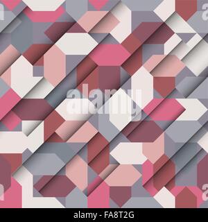 Geometric pink seamless pattern - flat design style Vector repetitive ...