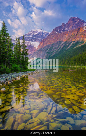 Sunrise at Edith Lake, Jasper National Park, Alberta Canada Stock Photo ...
