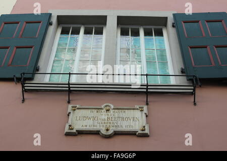 window of the house where Ludwig van Beethoven was born, Bonn, Germany Stock Photo