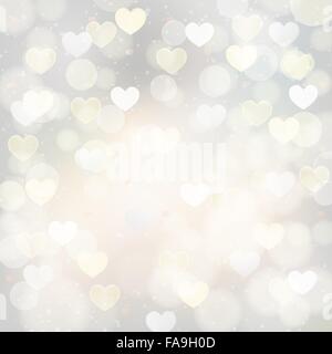 abstract silver background with transparent hearts. Stock Vector