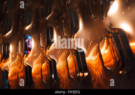 Abstract shining decorative metal pattern, industrial photo background Stock Photo