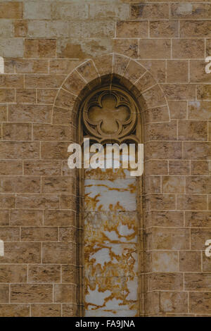 old gothic window, tipical architecture of the Spanish city of Valencia Stock Photo