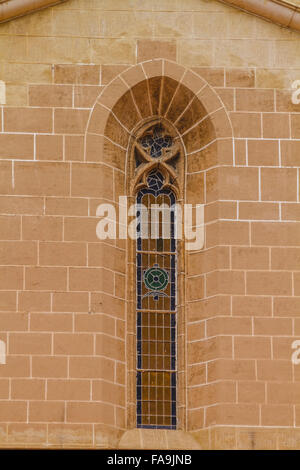 old gothic window, tipical architecture of the Spanish city of Valencia Stock Photo