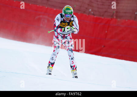 Val Gardena, Italy 19 December 2015. Kroell Klaus (Aut) competing in the Audi Fis Alpine Skiing World Cup Men's Downhill Race Stock Photo