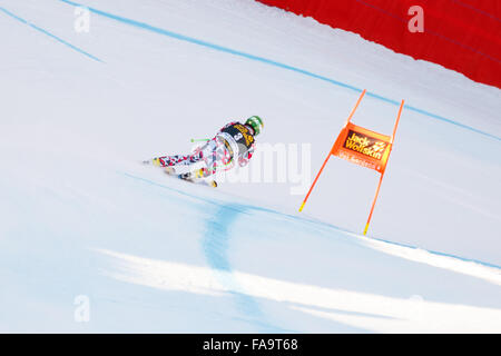 Val Gardena, Italy 19 December 2015. Kroell Klaus (Aut) competing in the Audi Fis Alpine Skiing World Cup Men's Downhill Race Stock Photo