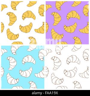 Croissant seamless texture Stock Vector
