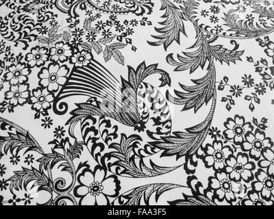 Close up of black and white tablecloth design Stock Photo