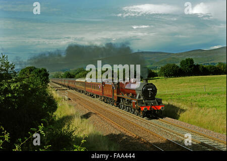 Steam Train at Keld on Settle to Carlisle railway Stock Photo