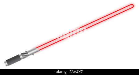 A light beam sword isolated on a white background Stock Photo