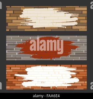 Brick walls with painted blank area for your text. Stock Vector