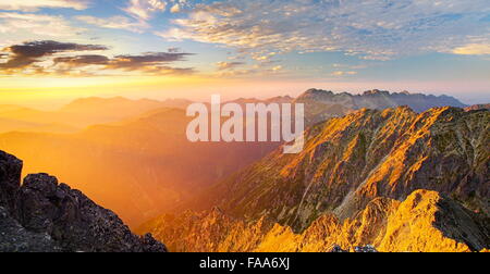 View at high Tatras from Krywan peak, Slovakia Stock Photo