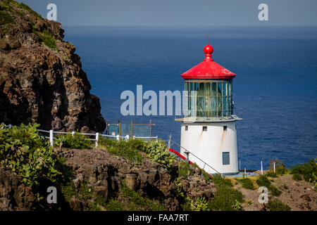 Makapuu Lighthouse on Oahu, Hawaii Stock Photo