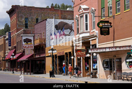 Architecture on Main Street, Deadwood, South Dakota Stock Photo