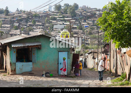 ETHIOPIA ADDIS ABABA,DECEMBER 12,2013. People on the street in Addis Ababa Decemder 12,2013. Stock Photo