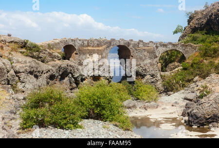 Ethiopia.Addis Ababa, December 15,2013. Portuguese bridge in Ethiopia. Rift valley. region of Debre Libanos. Stock Photo