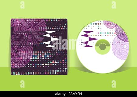 CD cover design template. Abstract pattern graphics. Editable design template. Clipping mask applied in EPS to hide bleed area Stock Vector