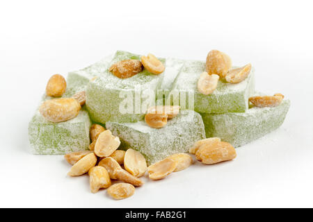 turkish delight group isolated on white Stock Photo