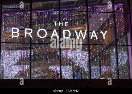 The Broadway Shopping Centre, Bradford West Yorkshire UK at night. Opened November 2015. City of culture 2025. Stock Photo