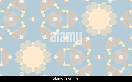 Seamless pattern of muted geometric kaleidoscope shapes Stock Vector