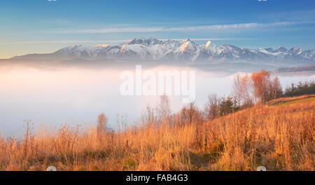 Tatra Mountains - view from Czorsztyn, Pieniny region, Poland Stock Photo