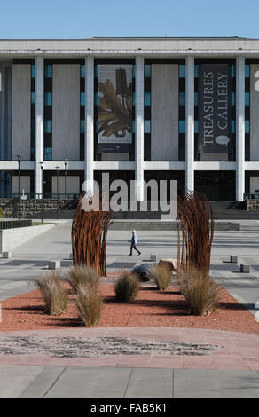 Judy Watson's fire and water in front of the National Library of Australia Canberra Stock Photo