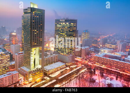 Warsaw skyline - view to the commercial district,  Poland Stock Photo