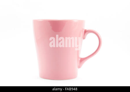 Pink mug isolated on white background, stock photo Stock Photo