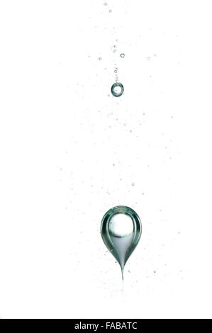 Big and small carbonated bubbles over a white background Stock Photo