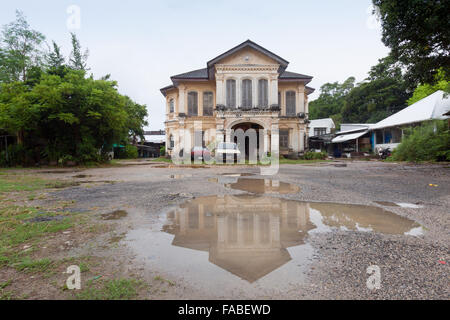 Reflection of Vintage house in phuket Stock Photo