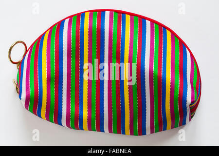 Striped bag isolated on white background Stock Photo