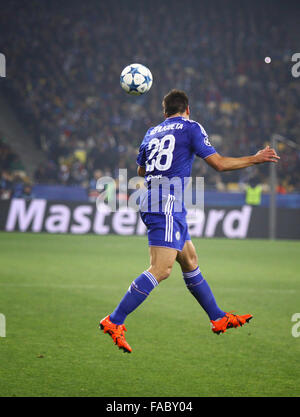 KYIV, UKRAINE - OCTOBER 20, 2015: Cesar Azpilicueta of Chelsea in action during UEFA Champions League game against FC Dynamo Kyi Stock Photo