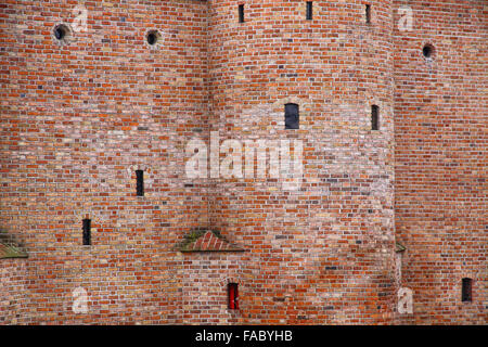 Close-up wall of fortification castle in Warsaw, Poland Stock Photo