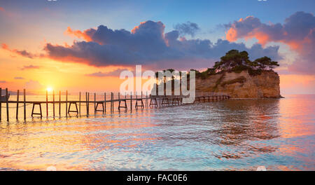 Zakynthos Island, Agios Sostis Island landscape at sunrise, Laganas Stock Photo