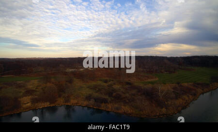 Flyover Blackwell Forest Preserve at DuPage County Stock Photo