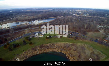 Flyover Blackwell Forest Preserve at DuPage County Stock Photo