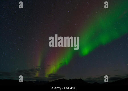 Aurora borealis in the Brooks Range, Dalton Highway, Alaska. Stock Photo
