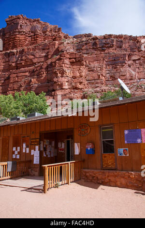 Village of Supai near Havasu Falls, Havasupai Indian Reservation, Grand Canyon, Arizona. Stock Photo