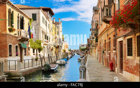 One of the venetian canal, Venice, Veneto, Italy, UNESCO Stock Photo