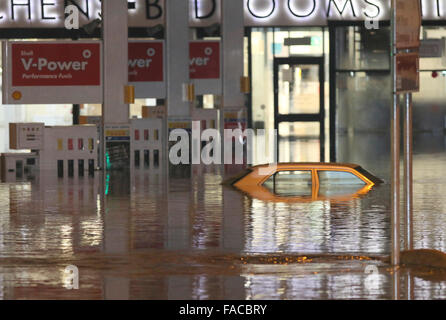 The River Aire in flood at Kirkstall Abbey Leeds West Yorkshire June ...