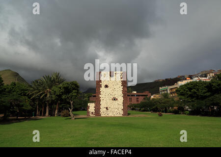 A photograph of Torre del Conde in San Sebastian, La Gomera, Canary Islands, Spain. Stock Photo