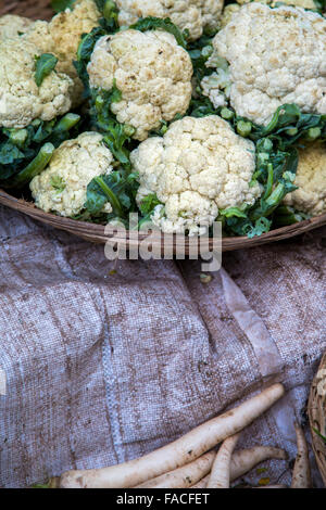 Cauliflower at market in Mumbai, India