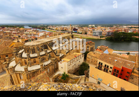 Top view of Tortosa from castle. Spain Stock Photo - Alamy