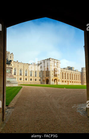 The State Apartments viewed through St George's Gate  at Windsor Castle, Berkshire, England, UK Stock Photo