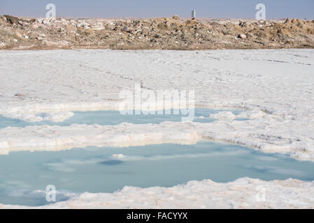 Salt pans just outside Walvis Bay Stock Photo