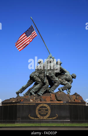 The moving Iwo Jima Statue (Marine Corps Memorial) in Arlington, Virginia, USA Stock Photo