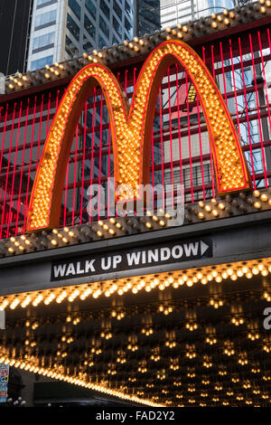 McDonald's Restaurant, 42nd Street, Times Square, NYC Stock Photo