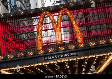 McDonald's Restaurant, 42nd Street, Times Square, NYC  2015 Stock Photo