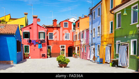 Colourful houses in village of Burano near Venice, Italy Stock Photo