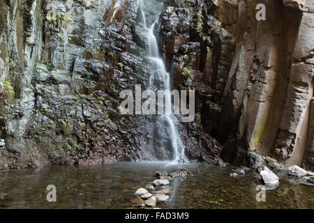 A photograph of the waterfall known as Salto de Aqua in Valle Gran Rey in La Gomera, Canary Islands, Spain. Stock Photo